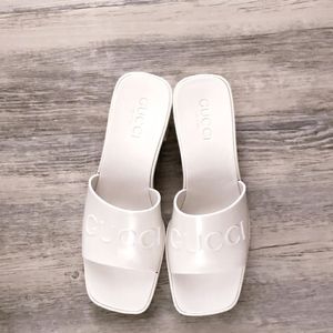 White Rubber Mules Size 7.5